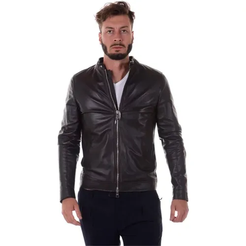 Jackets > Leather Jackets - - Daniele Alessandrini - Modalova