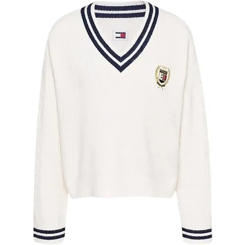 Knitwear > V-neck Knitwear - - Tommy Hilfiger - Modalova