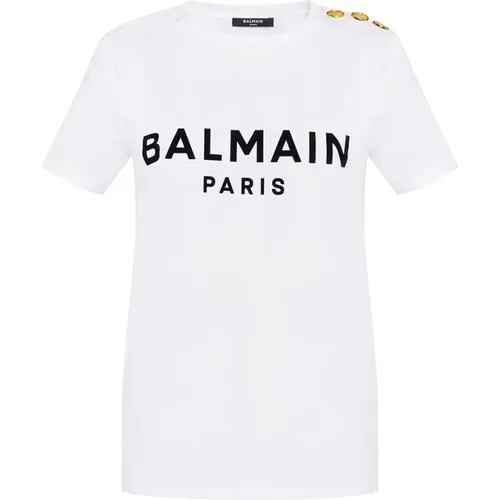 Balmain - Tops > T-Shirts - White - Balmain - Modalova