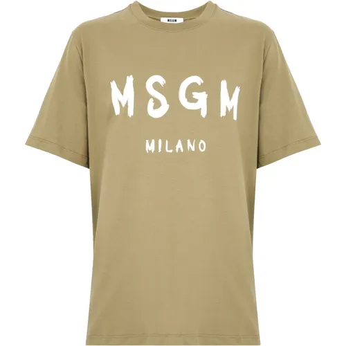 Msgm - Tops > T-Shirts - Green - Msgm - Modalova