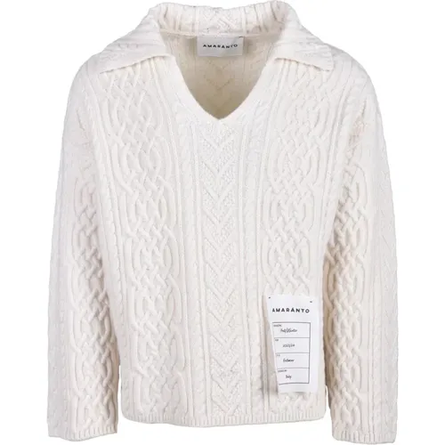 Knitwear > V-neck Knitwear - - Amaránto - Modalova