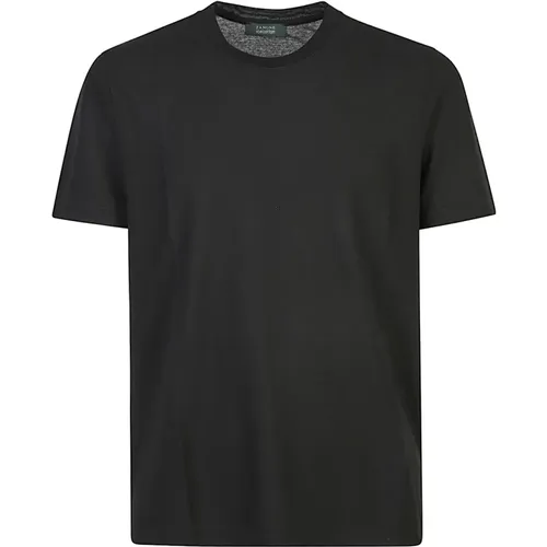 Zanone - Tops > T-Shirts - Black - Zanone - Modalova