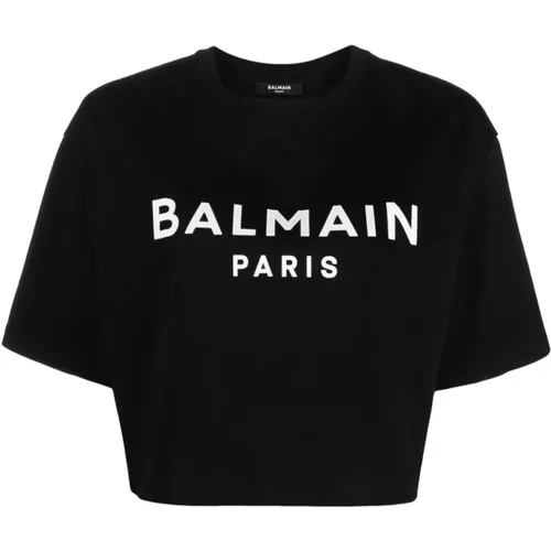 Balmain - Tops > T-Shirts - Black - Balmain - Modalova