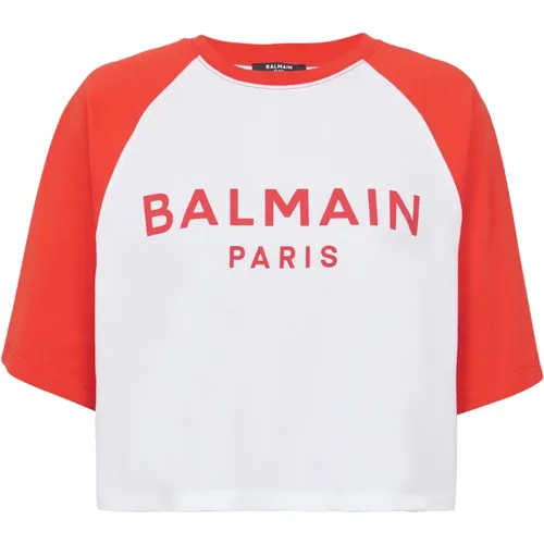 Balmain - Tops > T-Shirts - Red - Balmain - Modalova