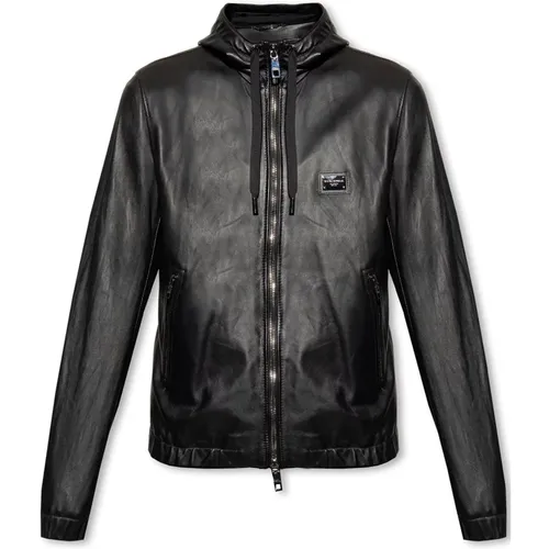 Jackets > Leather Jackets - - Dolce & Gabbana - Modalova