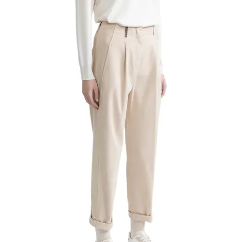 Trousers > Cropped Trousers - - PESERICO - Modalova