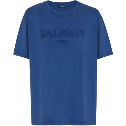 Balmain - Tops > T-Shirts - Blue - Balmain - Modalova