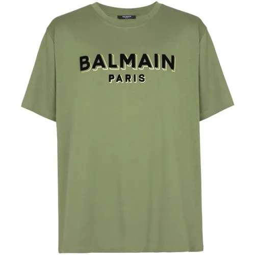 Balmain - Tops > T-Shirts - Green - Balmain - Modalova