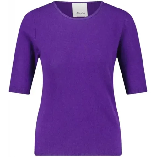 Allude - Tops > T-Shirts - Purple - allude - Modalova