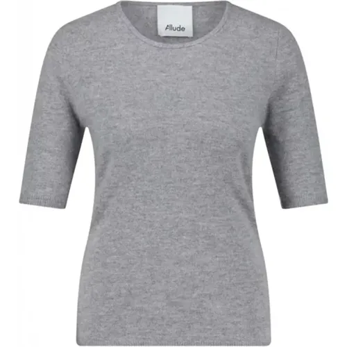 Allude - Tops > T-Shirts - Gray - allude - Modalova