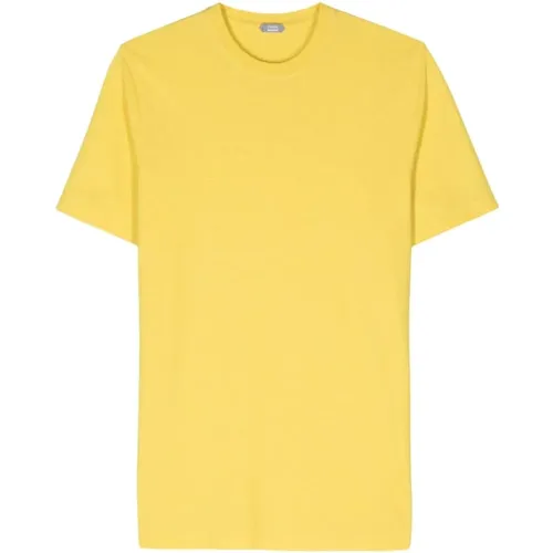 Zanone - Tops > T-Shirts - Yellow - Zanone - Modalova