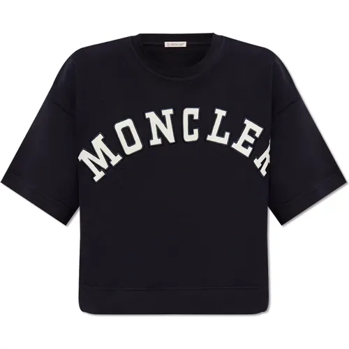 Moncler - Tops > T-Shirts - Blue - Moncler - Modalova