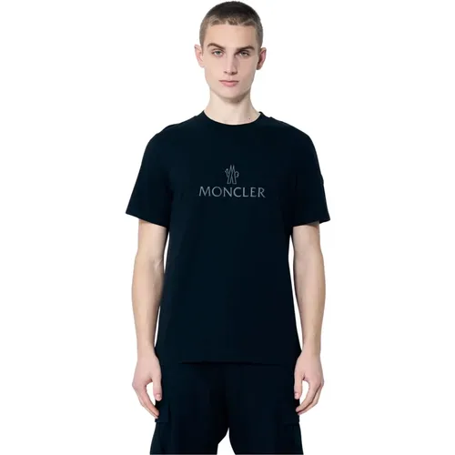 Moncler - Tops > T-Shirts - Black - Moncler - Modalova