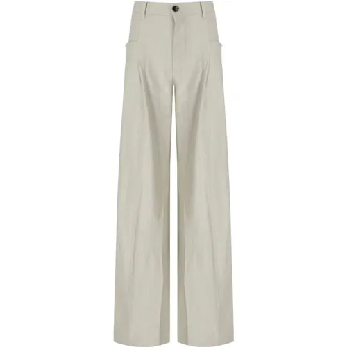 Trousers > Wide Trousers - - White Sand - Modalova