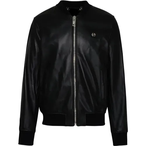 Jackets > Leather Jackets - - Philipp Plein - Modalova