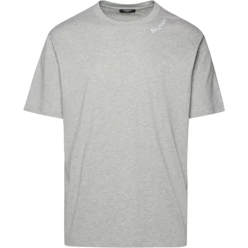 Balmain - Tops > T-Shirts - Gray - Balmain - Modalova