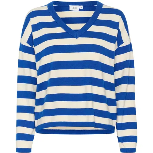 Knitwear > V-neck Knitwear - - Saint Tropez - Modalova