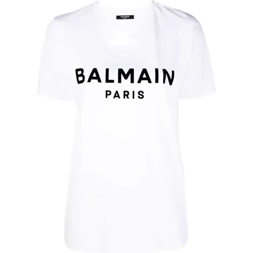 Balmain - Tops > T-Shirts - White - Balmain - Modalova