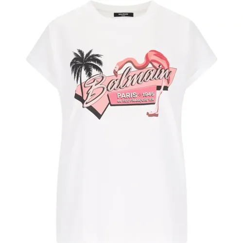 Balmain - Tops > T-Shirts - White - Balmain - Modalova