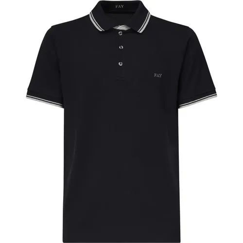 Fay - Tops > Polo Shirts - Black - Fay - Modalova