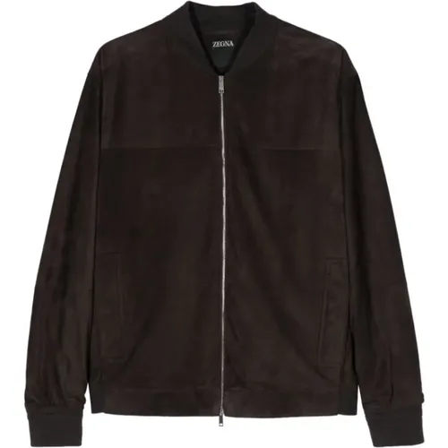 Jackets > Leather Jackets - - Ermenegildo Zegna - Modalova