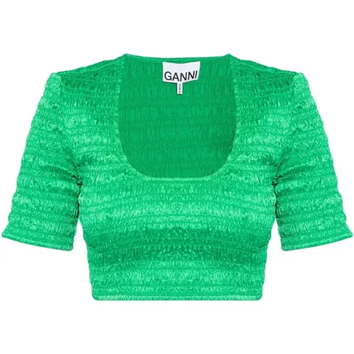 Ganni - Tops > T-Shirts - Green - Ganni - Modalova
