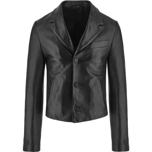 Jackets > Leather Jackets - - Salvatore Ferragamo - Modalova
