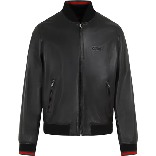 Jackets > Leather Jackets - - Gucci - Modalova