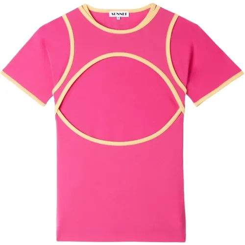 Sunnei - Tops > T-Shirts - Pink - Sunnei - Modalova