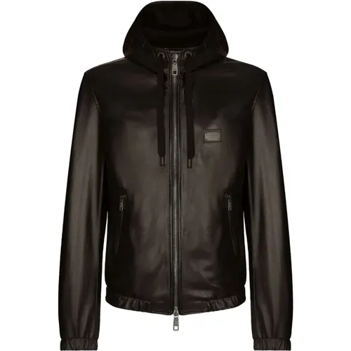 Jackets > Leather Jackets - - Dolce & Gabbana - Modalova