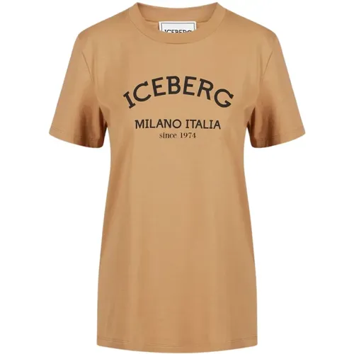 Iceberg - Tops > T-Shirts - Brown - Iceberg - Modalova