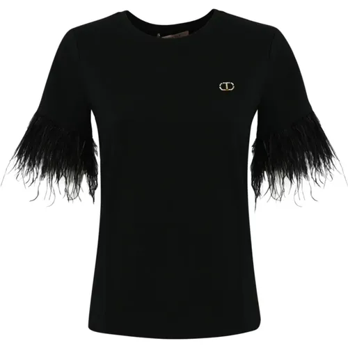 Twinset - Tops > T-Shirts - Black - Twinset - Modalova