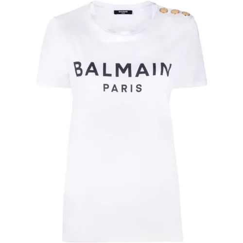 Balmain - Tops > T-Shirts - White - Balmain - Modalova