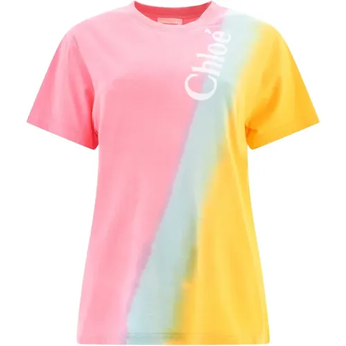 Chloé - Tops > T-Shirts - Pink - Chloé - Modalova