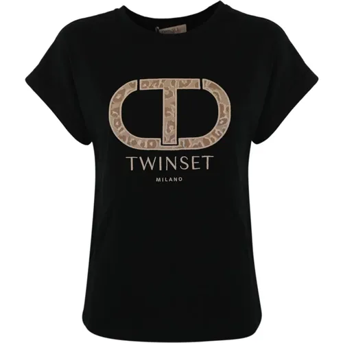 Twinset - Tops > T-Shirts - Black - Twinset - Modalova
