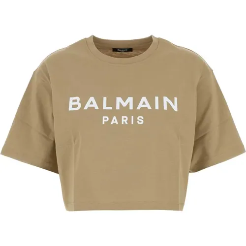 Balmain - Tops > T-Shirts - Beige - Balmain - Modalova