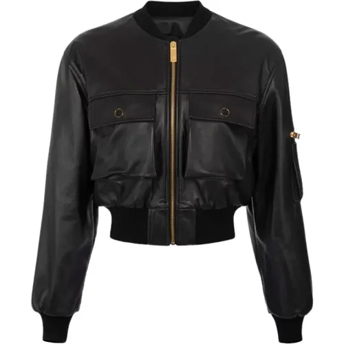 Jackets > Leather Jackets - - Elisabetta Franchi - Modalova