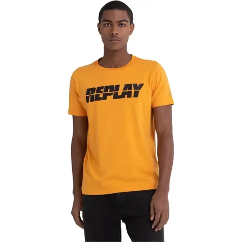 Replay - Tops > T-Shirts - Orange - Replay - Modalova