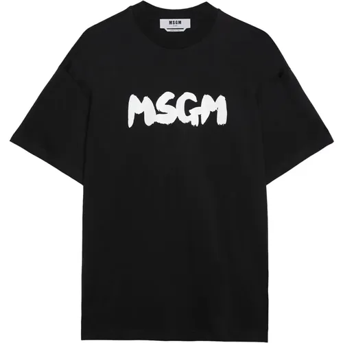 Msgm - Tops > T-Shirts - Black - Msgm - Modalova