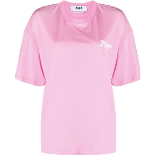 Msgm - Tops > T-Shirts - Pink - Msgm - Modalova