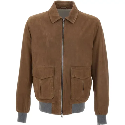 Jackets > Leather Jackets - - Barba - Modalova