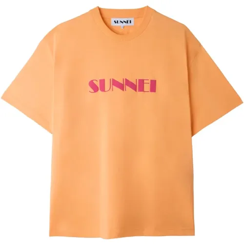 Sunnei - Tops > T-Shirts - Orange - Sunnei - Modalova