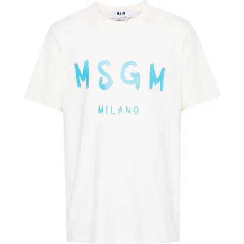 Msgm - Tops > T-Shirts - Beige - Msgm - Modalova