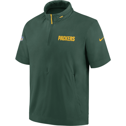 Veste à capuche, manches courtes et demi-zip NFL Green Bay Packers Sideline Coach - Nike - Modalova