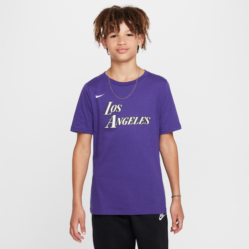 T-shirt à logo NBA Los Angeles Lakers City Edition pour ado - Nike - Modalova