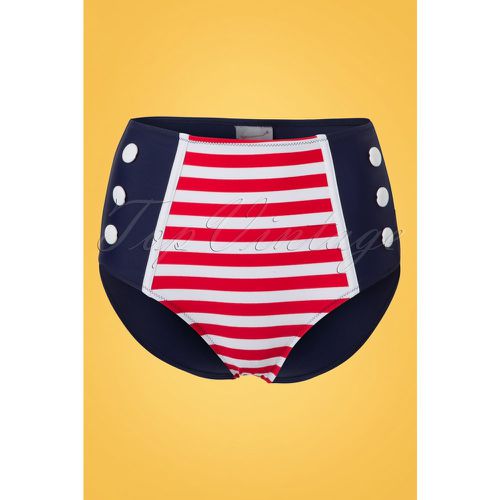 Joelle Stripes Bikini Pants Années 50 en Marine et - Belsira - Modalova