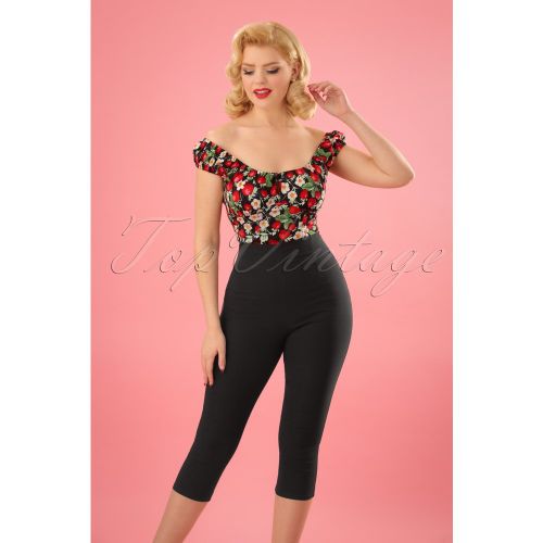 Tina Capri Pants Années 50 en Noir - bunny - Modalova