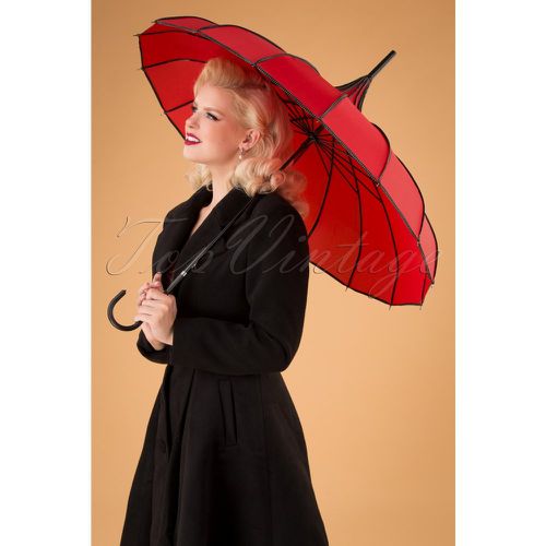 Everly Umbrella Années 50 en Rouge - collectif clothing - Modalova