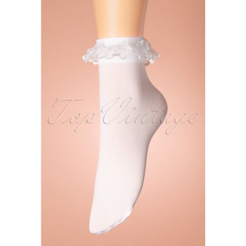 Cute Ruffle Lace Bobby Socks - lovely legs - Modalova
