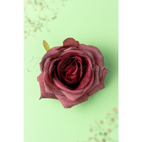 Scented Love Flower Hair Clip Années 50 en Bordeaux - Banned Retro - Modalova